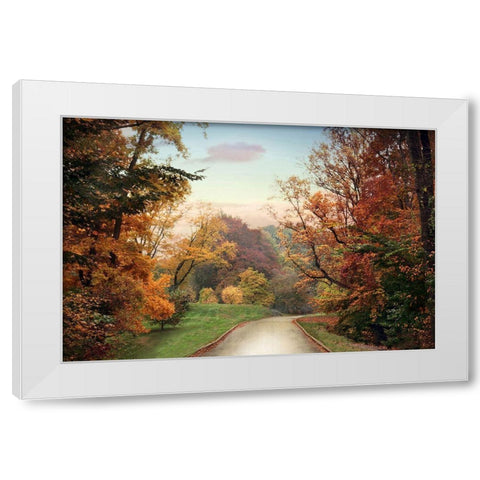 Country Road White Modern Wood Framed Art Print by Jenney, Jessica