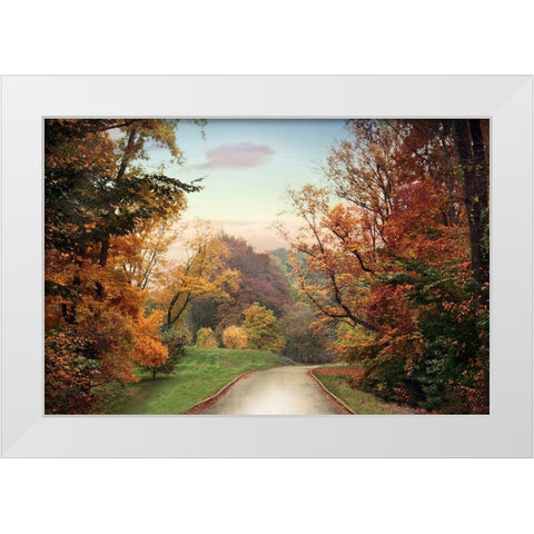 Country Road White Modern Wood Framed Art Print by Jenney, Jessica