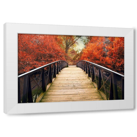 Ardent Autumn  White Modern Wood Framed Art Print by Jenney, Jessica