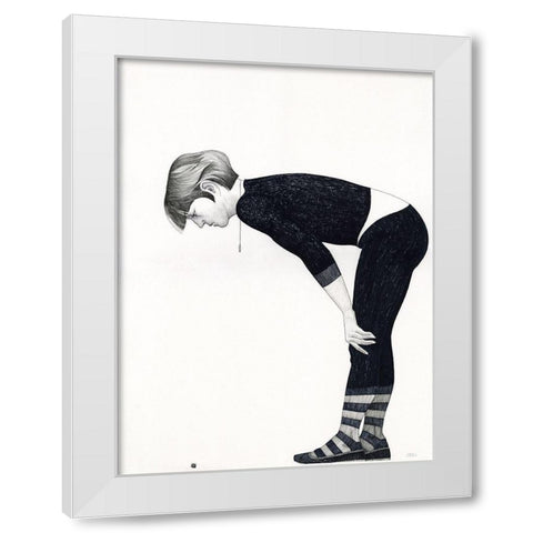 Caterpillar White Modern Wood Framed Art Print by Joel, Jack
