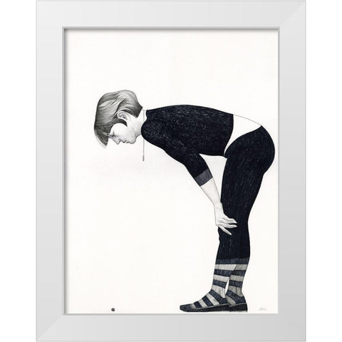 Caterpillar White Modern Wood Framed Art Print by Joel, Jack