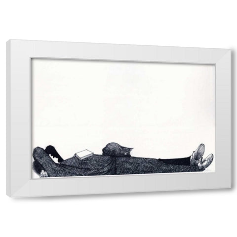 Nap White Modern Wood Framed Art Print by JOEL