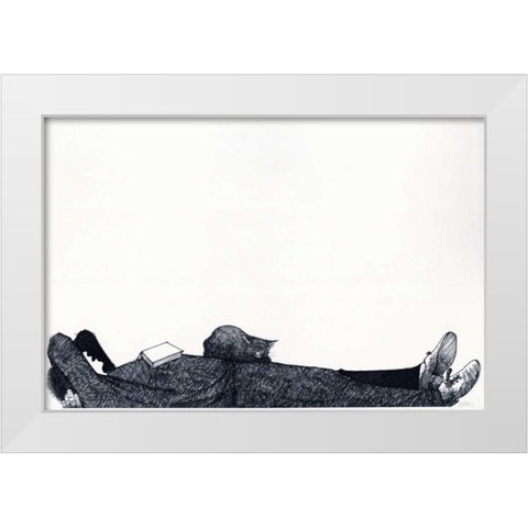Nap White Modern Wood Framed Art Print by JOEL