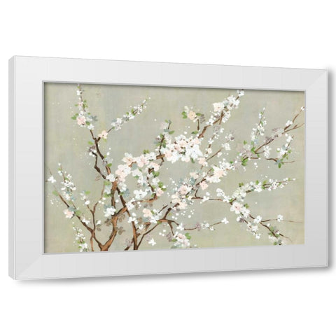 Geisha White Modern Wood Framed Art Print by Jensen, Asia