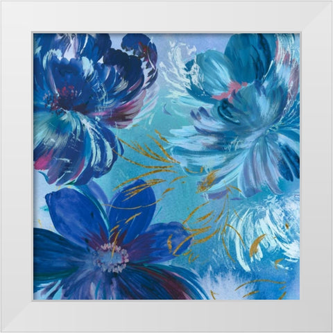 Midnight Floral I White Modern Wood Framed Art Print by Jensen, Asia