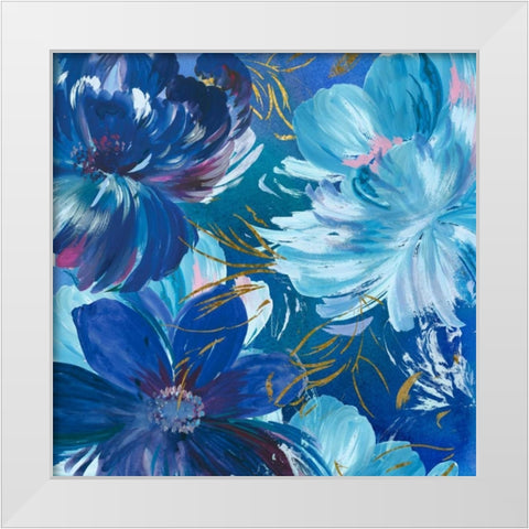 Midnight Floral II White Modern Wood Framed Art Print by Jensen, Asia