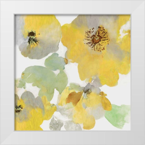 Sunny Floral I White Modern Wood Framed Art Print by Jensen, Asia