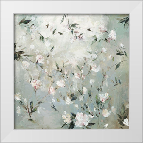 Linen Floral White Modern Wood Framed Art Print by Jensen, Asia