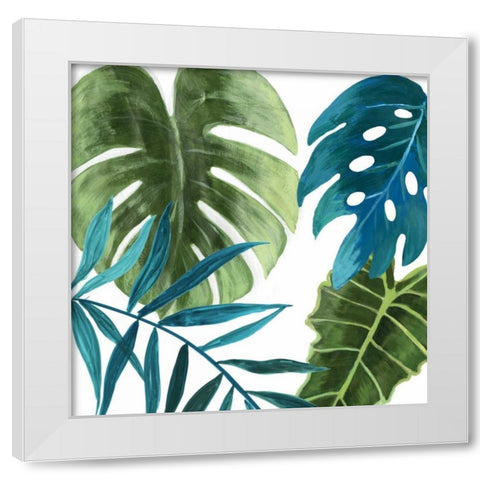 Tropical Leaves I White Modern Wood Framed Art Print by Jensen, Asia