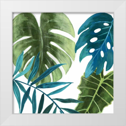 Tropical Leaves I White Modern Wood Framed Art Print by Jensen, Asia