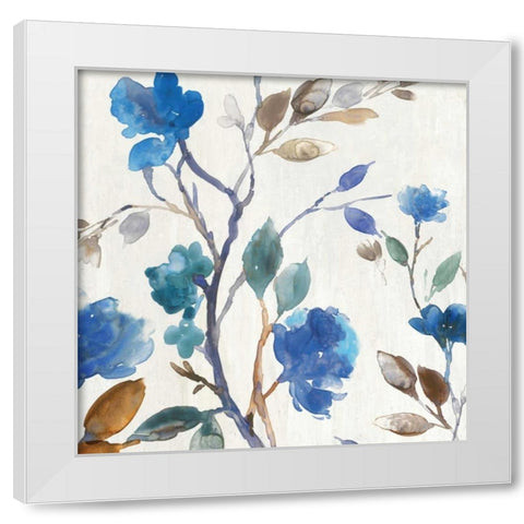 Cobalt Peony I White Modern Wood Framed Art Print by Jensen, Asia