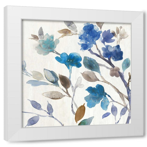 Cobalt Peony II White Modern Wood Framed Art Print by Jensen, Asia