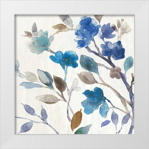 Cobalt Peony II White Modern Wood Framed Art Print by Jensen, Asia