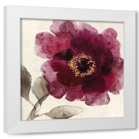 Crimson Peony I White Modern Wood Framed Art Print by Jensen, Asia