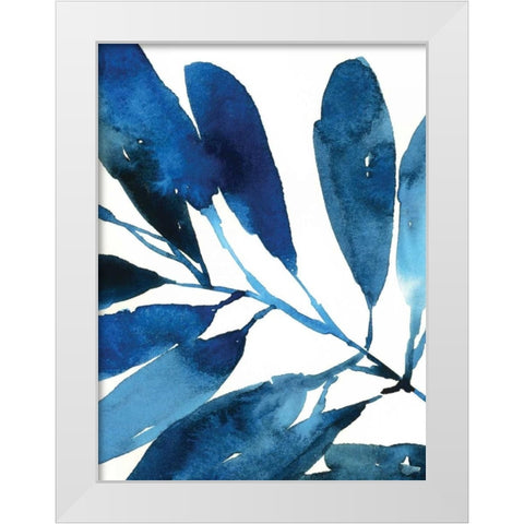 Sapphire Stems I White Modern Wood Framed Art Print by Jensen, Asia