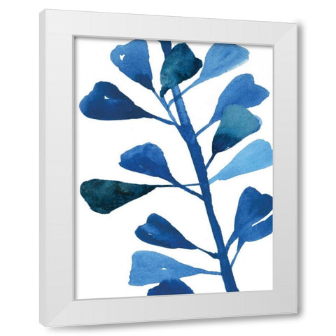 Sapphire Stems V White Modern Wood Framed Art Print by Jensen, Asia