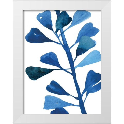 Sapphire Stems V White Modern Wood Framed Art Print by Jensen, Asia