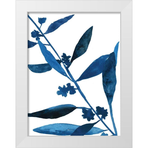 Sapphire Stems VIII White Modern Wood Framed Art Print by Jensen, Asia