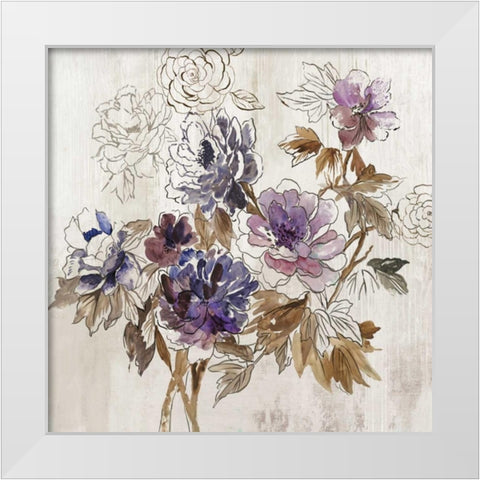 Japanese Garden I Plum Version White Modern Wood Framed Art Print by Jensen, Asia