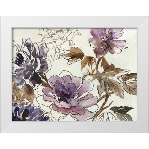 Japanese Garden II Plum Version White Modern Wood Framed Art Print by Jensen, Asia