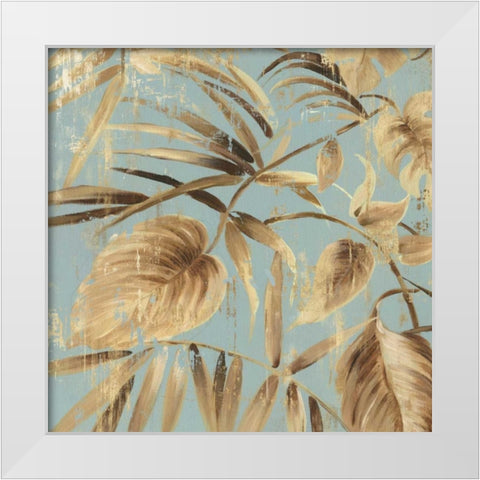 Gold Palms II White Modern Wood Framed Art Print by Jensen, Asia