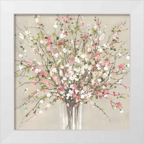 Peach Blossom White Modern Wood Framed Art Print by Jensen, Asia