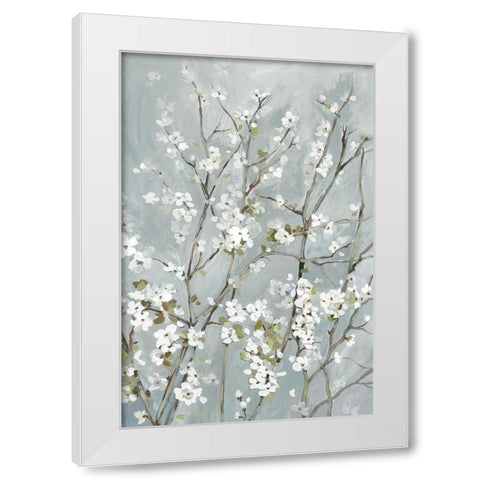 Light Almond Blossoms White Modern Wood Framed Art Print by Jensen, Asia