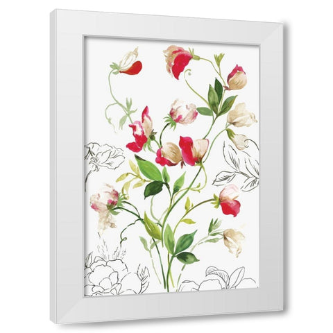 Florecer II White Modern Wood Framed Art Print by Jensen, Asia