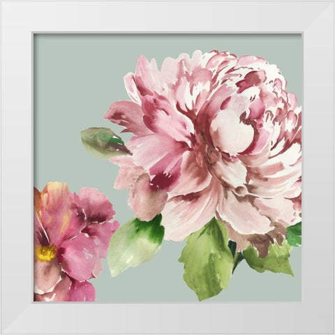 Pink Peony I  White Modern Wood Framed Art Print by Jensen, Asia
