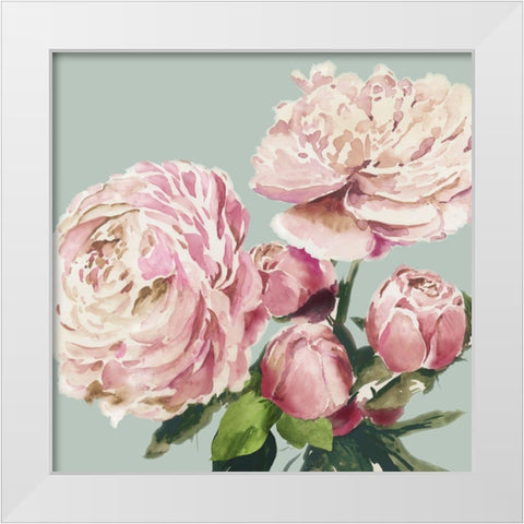 Pink Peony II White Modern Wood Framed Art Print by Jensen, Asia