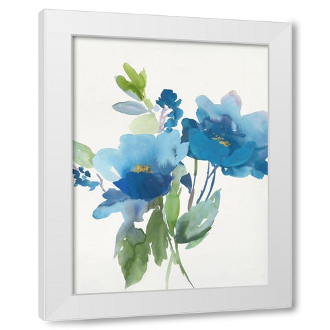 Blue Flower Garden II  White Modern Wood Framed Art Print by Jensen, Asia