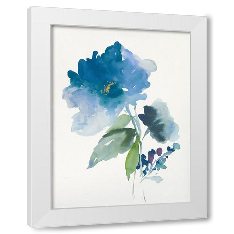 Blue Flower Garden III White Modern Wood Framed Art Print by Jensen, Asia