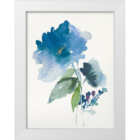 Blue Flower Garden III White Modern Wood Framed Art Print by Jensen, Asia