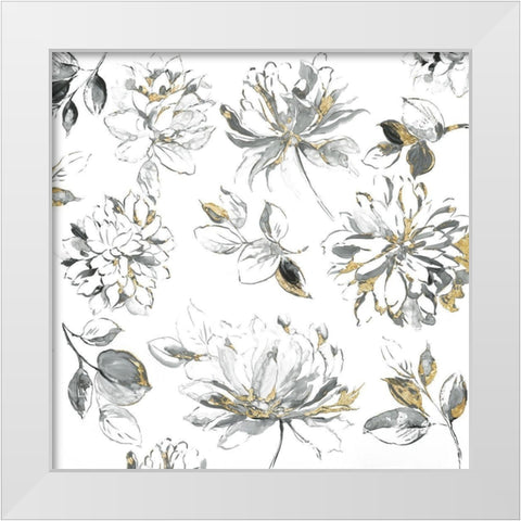 Flora Outlines  White Modern Wood Framed Art Print by Jensen, Asia