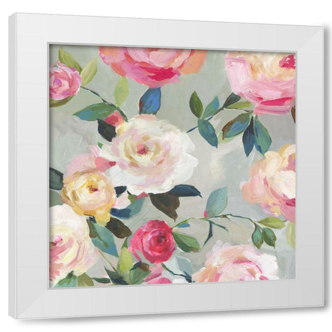 Cascade of Roses II  White Modern Wood Framed Art Print by Jensen, Asia