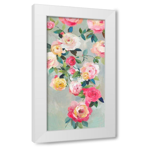 Cascade of Roses III  White Modern Wood Framed Art Print by Jensen, Asia