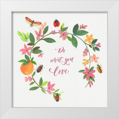 Do What You Love  White Modern Wood Framed Art Print by Jensen, Asia