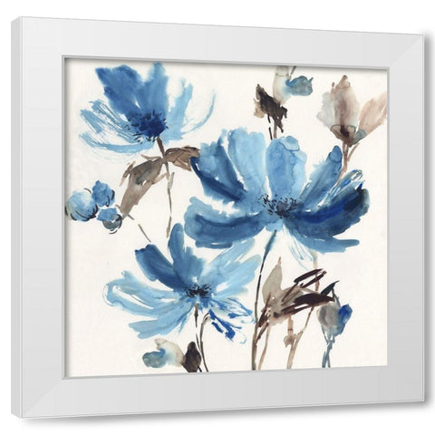 Blissful Blue  White Modern Wood Framed Art Print by Jensen, Asia