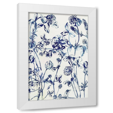 Blue Bloom White Modern Wood Framed Art Print by Jensen, Asia