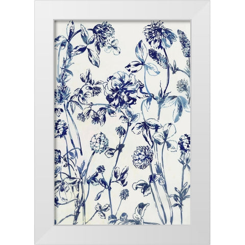 Blue Bloom White Modern Wood Framed Art Print by Jensen, Asia