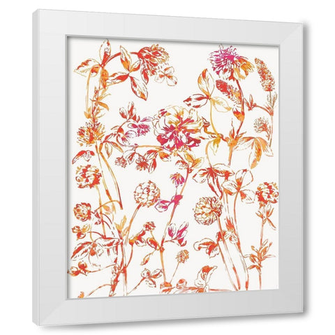 Orange Bloom I White Modern Wood Framed Art Print by Jensen, Asia