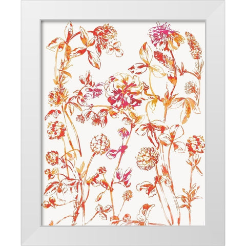 Orange Bloom I White Modern Wood Framed Art Print by Jensen, Asia