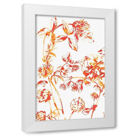 Orange Bloom II White Modern Wood Framed Art Print by Jensen, Asia