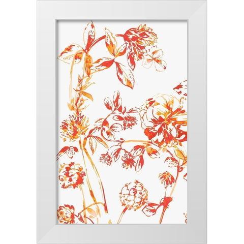 Orange Bloom II White Modern Wood Framed Art Print by Jensen, Asia