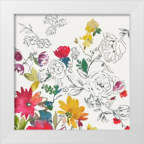 Boutonniere III White Modern Wood Framed Art Print by Jensen, Asia