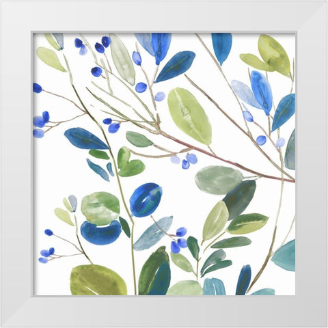 Blue Accents I White Modern Wood Framed Art Print by Jensen, Asia