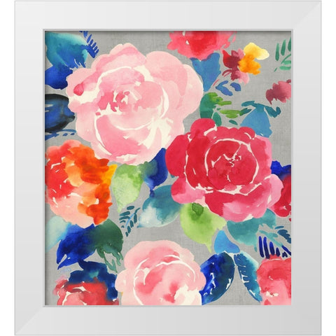 Bright Floral  White Modern Wood Framed Art Print by Jensen, Asia