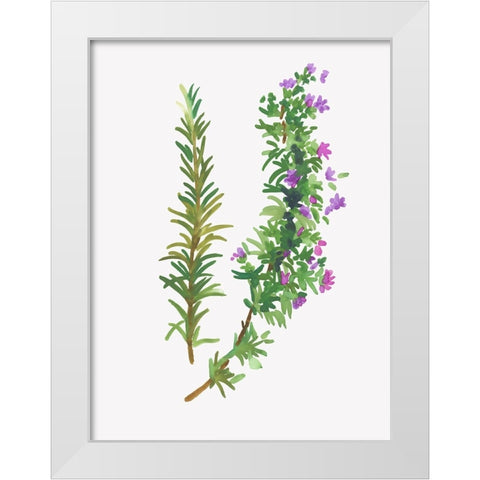 Wild Rosemary White Modern Wood Framed Art Print by Jensen, Asia