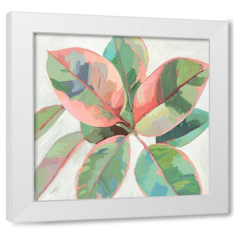 Pink Ficus II White Modern Wood Framed Art Print by Jensen, Asia