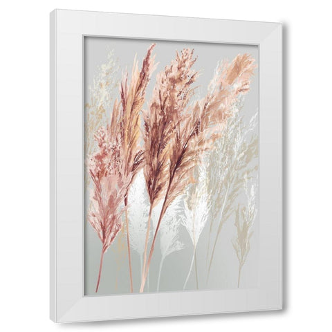 Blushing Pomp Grass I  White Modern Wood Framed Art Print by Jensen, Asia